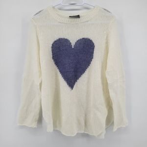 Wooden ships heart loose knit wool mohair crewneck sweater S/M